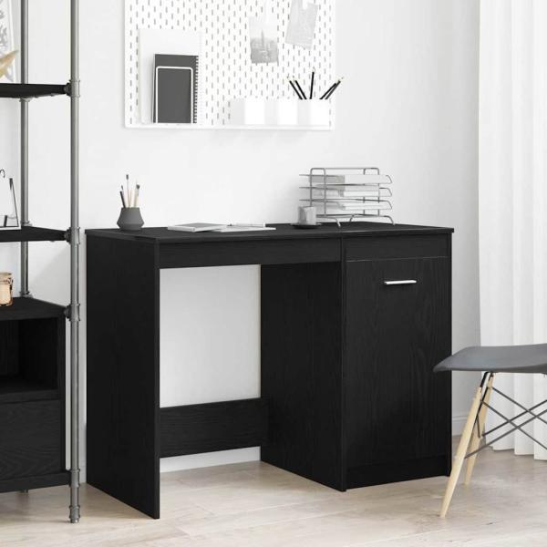 ARDEBO.de - Schreibtisch Schwarz Eichen-Optik 100 x 50 x 76 cm