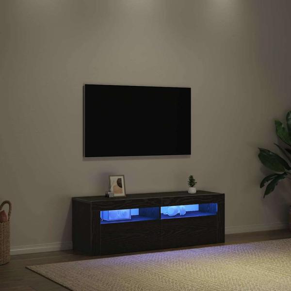 TV-Schränk 120 x 35 x 40 cm Schwarz Eichen-Optik Holzwerkstoff