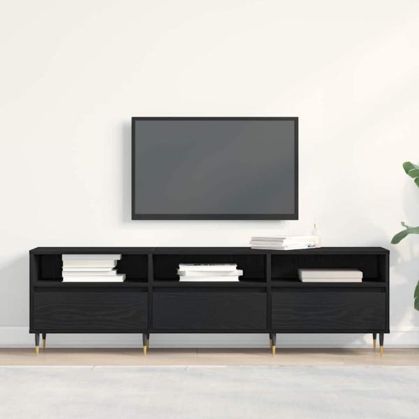 TV-Schränk 150 x 30 x 44,5 cm Schwarz Eichen-Optik