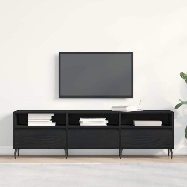 ARDEBO.de - TV-Schränk 150 x 30 x 44,5 cm Schwarz Eichen-Optik