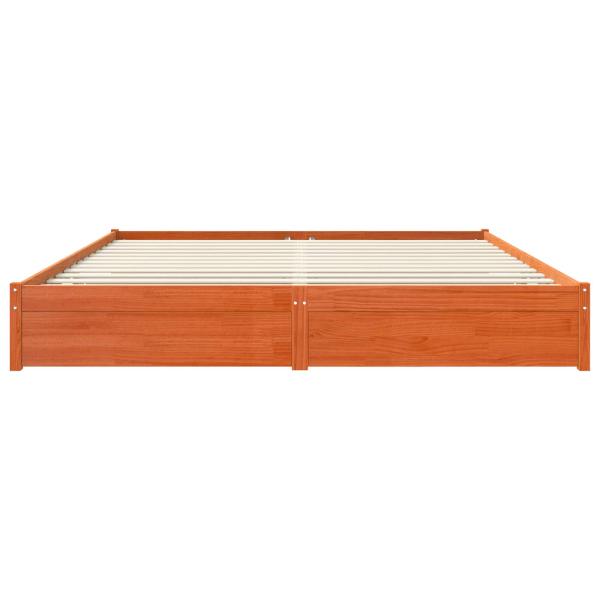 Bettrahmen Wachsbraun 200 x 200 cm Massivholz Kiefer