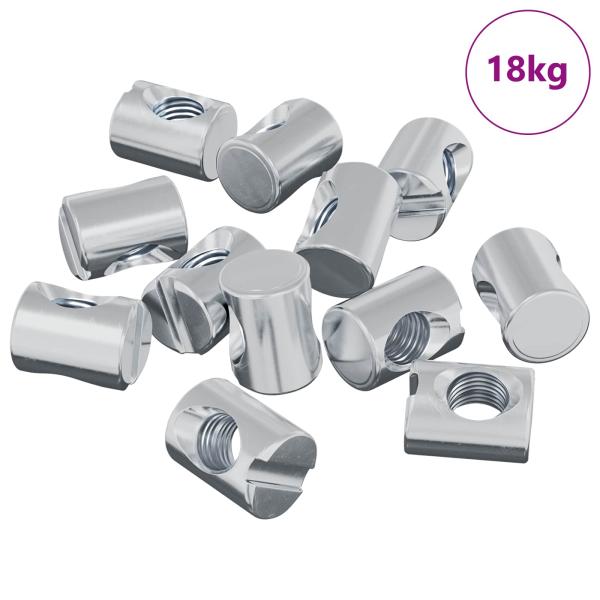 Zylindermuttern 3462 stk. Silber M6 x 13 mm Metall