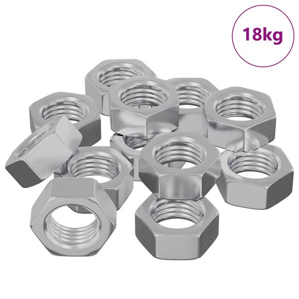 Sechskantmutter 9000 stk. Silber Metall