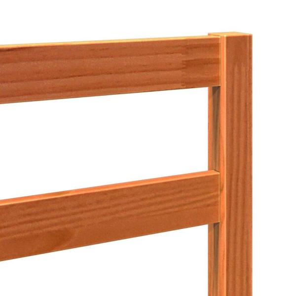Bettkopfteil Wachsbraun 105,5 x 4 x 104 cm Massives Kiefernholz