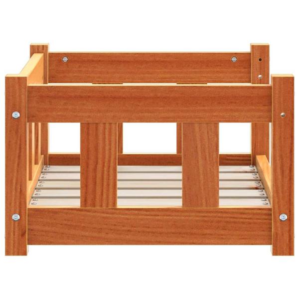 Hundebett 55 x 45 x 28 cm Massives Kiefernholz Wachsbraun