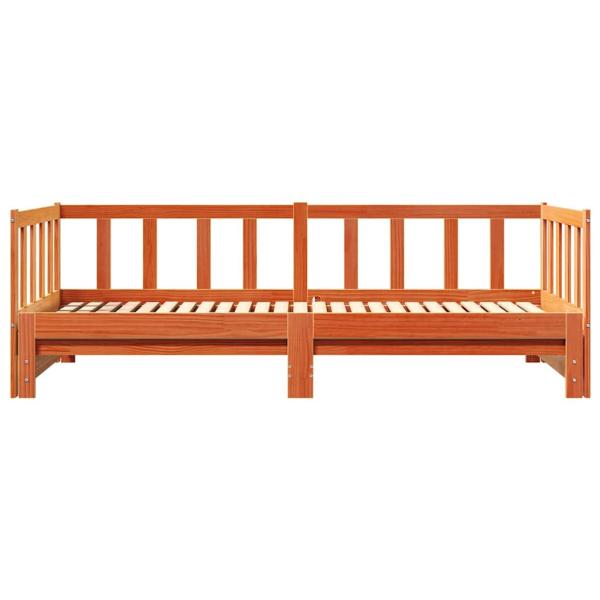 Ausziehbares Tagesbett Wachsbraun 203,5 x 164 x 66 cm