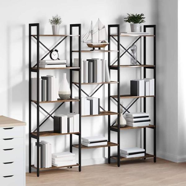 Bücherregal 156 x 25 x 167 cm Holzwerkstoff Räuchereiche