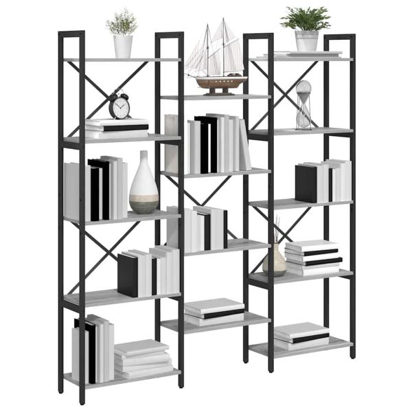 Bücherregal 156 x 25 x 167 cm Holzwerkstoff Grau Sonoma