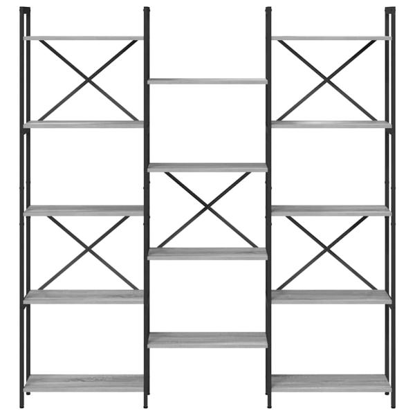 Bücherregal 156 x 25 x 167 cm Holzwerkstoff Grau Sonoma