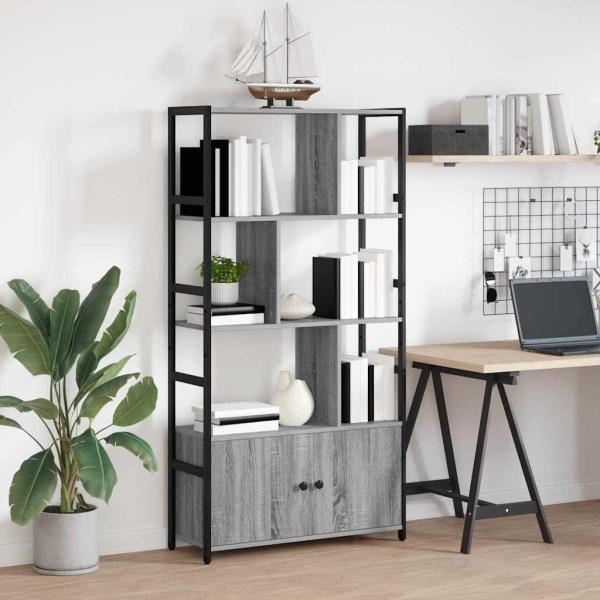 Bücherregal 80 x 30 x 155,5 cm Holzwerkstoff Grau Sonoma