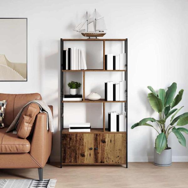 ARDEBO.de - Bücherregal 80 x 30 x 155,5 cm Holzwerkstoff Altholz