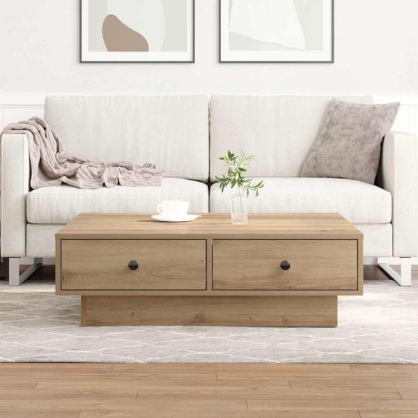 ARDEBO.de - Couchtisch Artisan-Eiche 90 x 90 x 28 cm Holzwerkstoff
