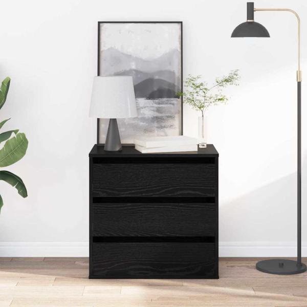 ARDEBO.de - Schubladenschrank 3-Schublade Schwarz 61 x 41 x 58 cm