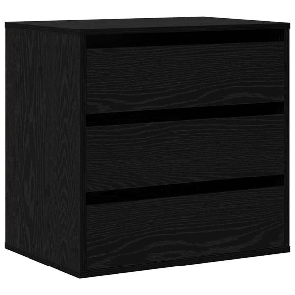 Schubladenschrank 3-Schublade Schwarz 61 x 41 x 58 cm