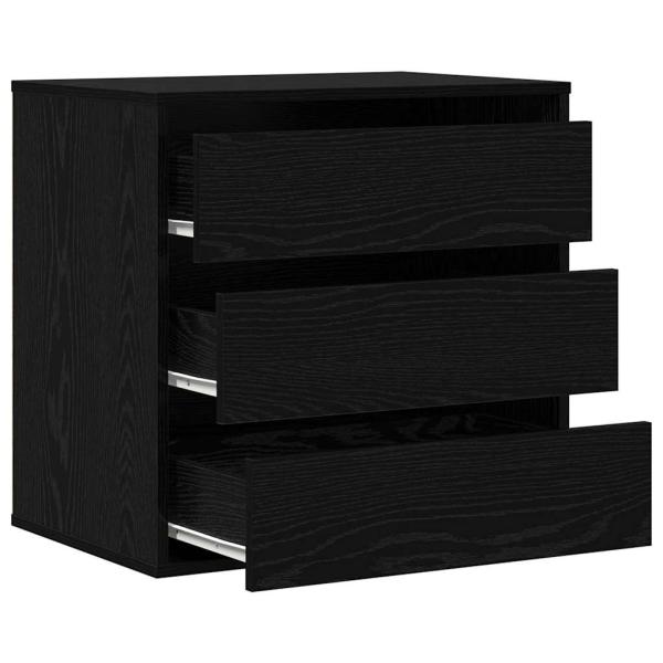 Schubladenschrank 3-Schublade Schwarz 61 x 41 x 58 cm