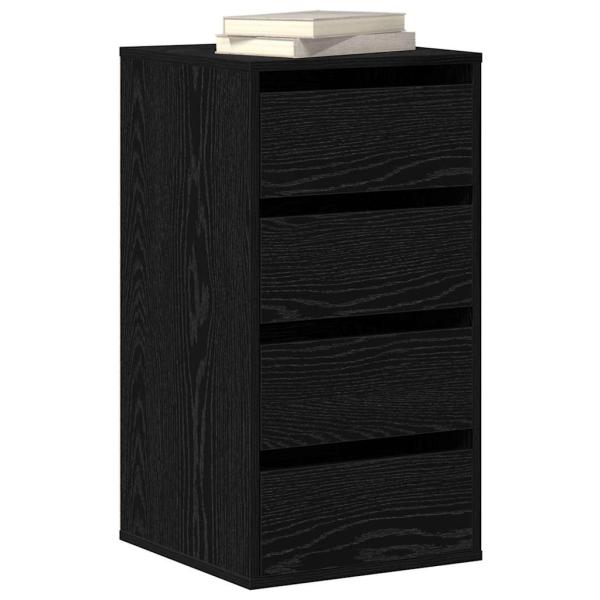 Schubladenschrank 3-Schublade Schwarz 40 x 41 x 76 cm
