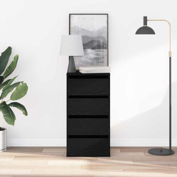 Schubladenschrank 3-Schublade Schwarz 40 x 41 x 76 cm