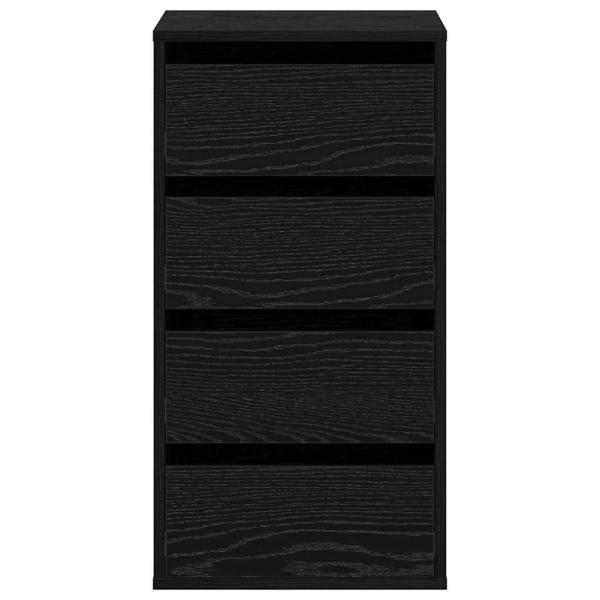 Schubladenschrank 3-Schublade Schwarz 40 x 41 x 76 cm