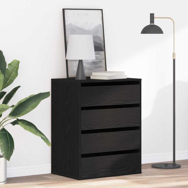 ARDEBO.de - Schubladenschrank 3-Schublade Schwarz 60 x 41 x 76 cm