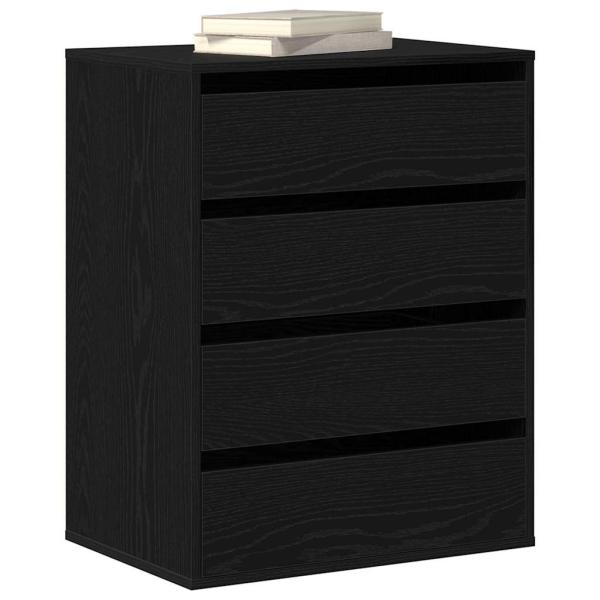 Schubladenschrank 3-Schublade Schwarz 60 x 41 x 76 cm