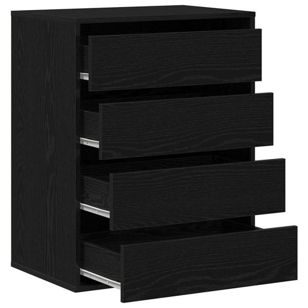 Schubladenschrank 3-Schublade Schwarz 60 x 41 x 76 cm