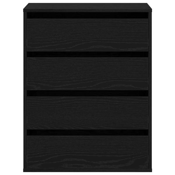 Schubladenschrank 3-Schublade Schwarz 60 x 41 x 76 cm