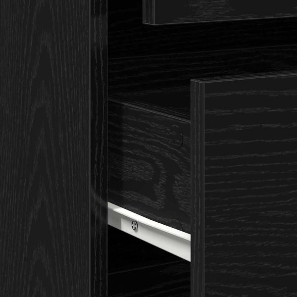 Schubladenschrank 3-Schublade Schwarz 60 x 41 x 76 cm