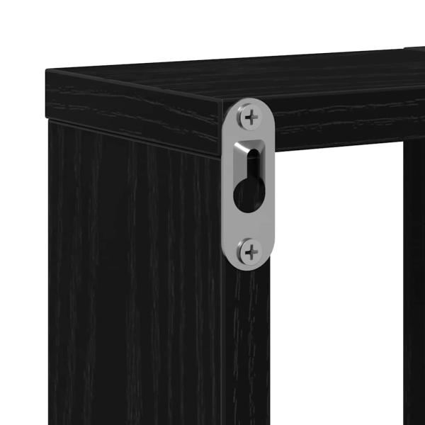 Wandregal Wandmontiert Schwarz Eichen-Optik 104,5 x 43 x 10 cm