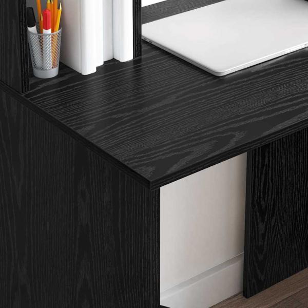 Schreibtisch Schwarz Eichen-Optik 91 x 50 x 149 cm