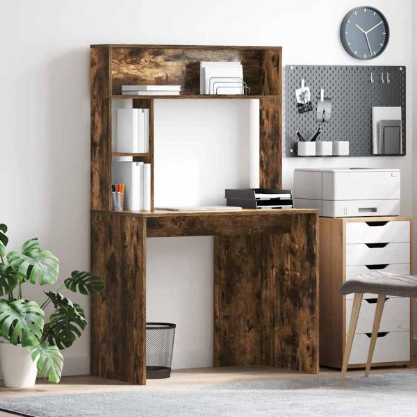ARDEBO.de - Schreibtisch Räuchereiche 91 x 50 x 149 cm Holzwerkstoff