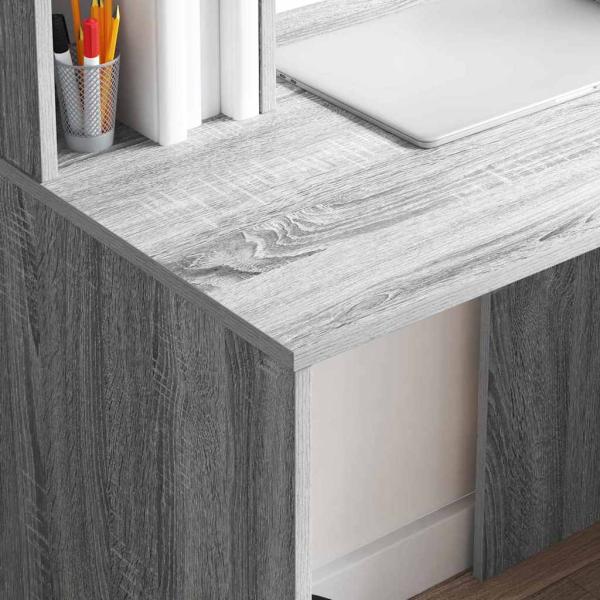 Schreibtisch Sonoma-Grau 91 x 50 x 149 cm Holzwerkstoff
