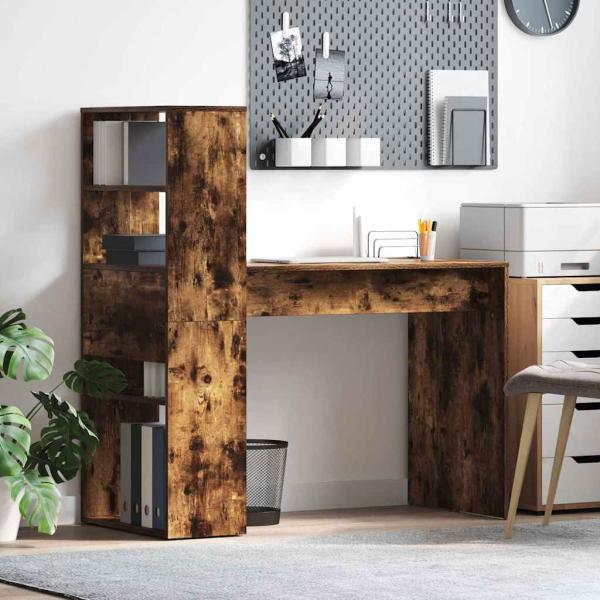 ARDEBO.de - Schreibtisch Geräucherte Eiche Holzwerkstoff 113 x 54 x 120 cm