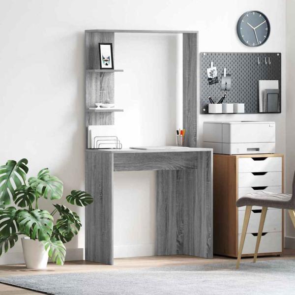 ARDEBO.de - Schreibtisch Graues Sonoma Holzwerkstoff 78,5 x 37 x 154,5 cm