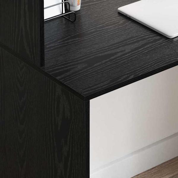 Schreibtisch Schwarz Eichen-Optik 102 x 50 x 124 cm