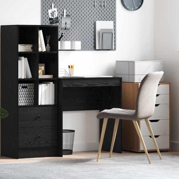ARDEBO.de - Schreibtisch Schwarz Eichen-Optik 70 x 40 x 76 cm