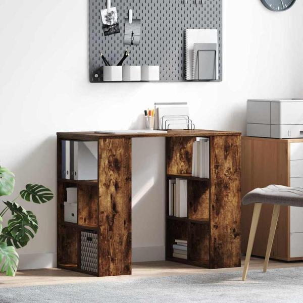 ARDEBO.de - Schreibtisch Geräucherte Eiche Holzwerkstoff 90 x 50 x 75 cm