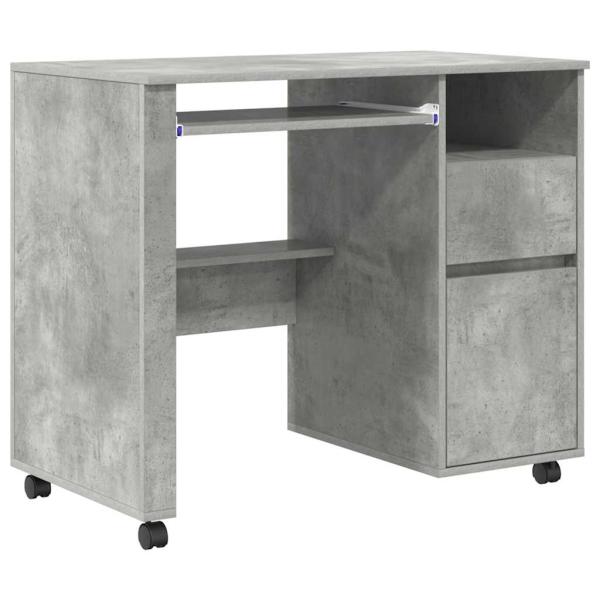 Tisch mit Rädern Beton Grau Holzwerkstoff 91 x 50 x 77 cm