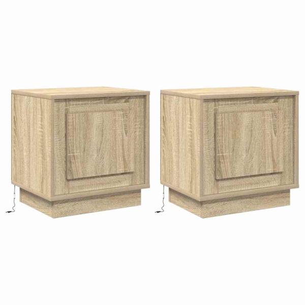 Nachttisch 2 stk. Sonoma-Eiche 44 x 34,5 x 45 cm Holzwerkstoff