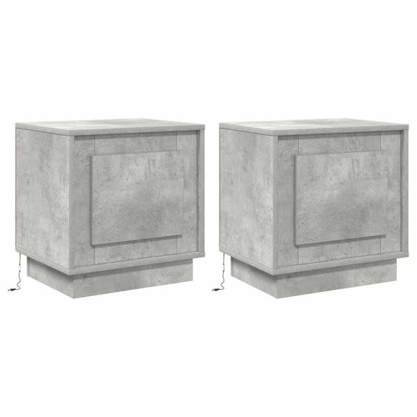 Nachttisch 2 stk. Beton Grau 44 x 34,5 x 45 cm Holzwerkstoff