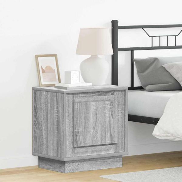ARDEBO.de - Nachttisch 2 stk. Grau 44 x 34,5 x 45 cm Holzwerkstoff