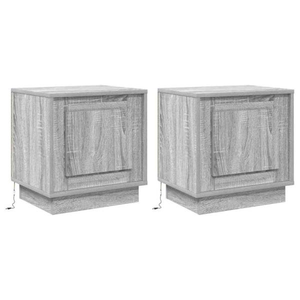 Nachttisch 2 stk. Grau 44 x 34,5 x 45 cm Holzwerkstoff