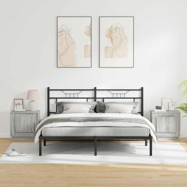 Nachttisch 2 stk. Grau 44 x 34,5 x 45 cm Holzwerkstoff