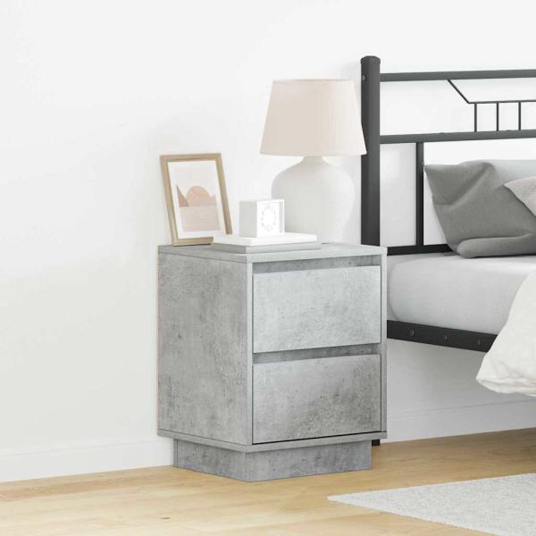 ARDEBO.de - Nachttisch Beton Grau 39 x 34,5 x 50 cm Holzwerkstoff