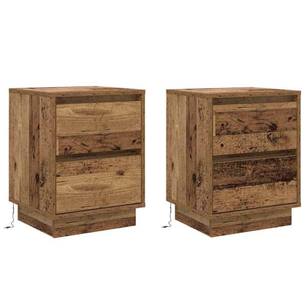 Nachttisch 2 stk. Altholz 39 x 34,5 x 50 cm Holzwerkstoff