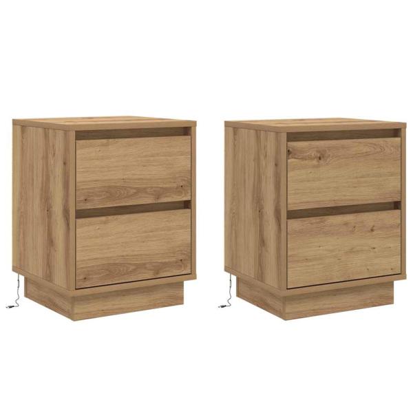 Nachttisch 2 stk. Artisan-Eiche 39 x 34,5 x 50 cm Holzwerkstoff