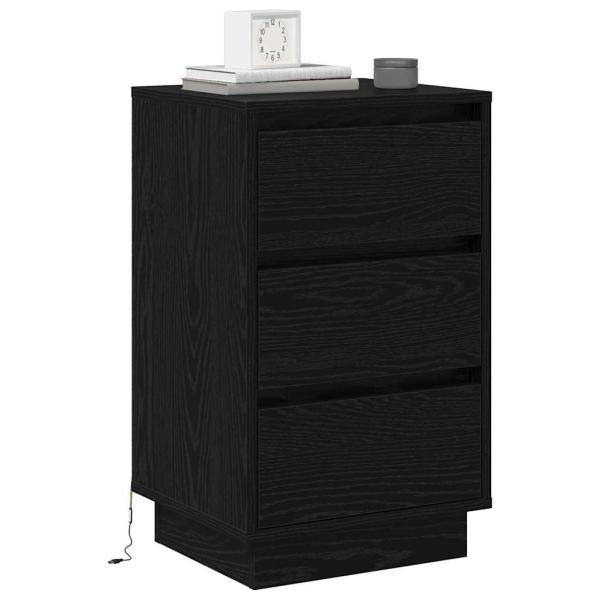 Nachttisch Schwarz Eichen-Optik 39 x 34,5 x 65 cm Holzwerkstoff
