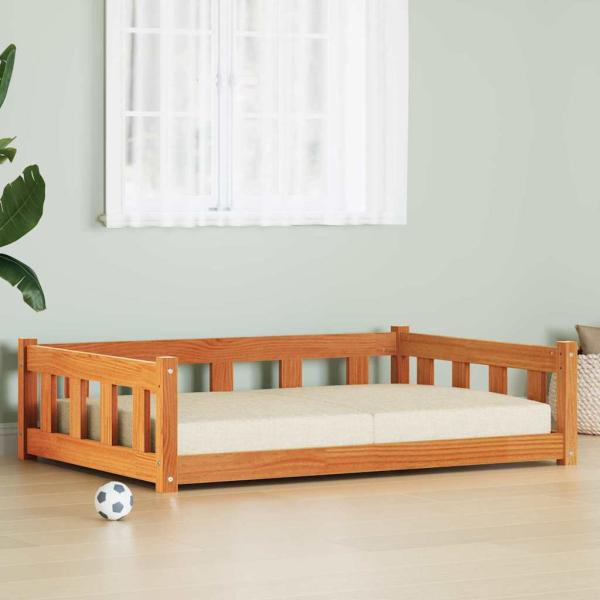 ARDEBO.de - Hundebett Wachsbraun 100 x 70 x 28 cm Massives Kiefernholz