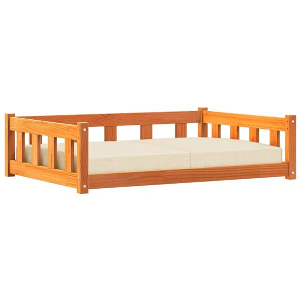 Hundebett Wachsbraun 100 x 70 x 28 cm Massives Kiefernholz