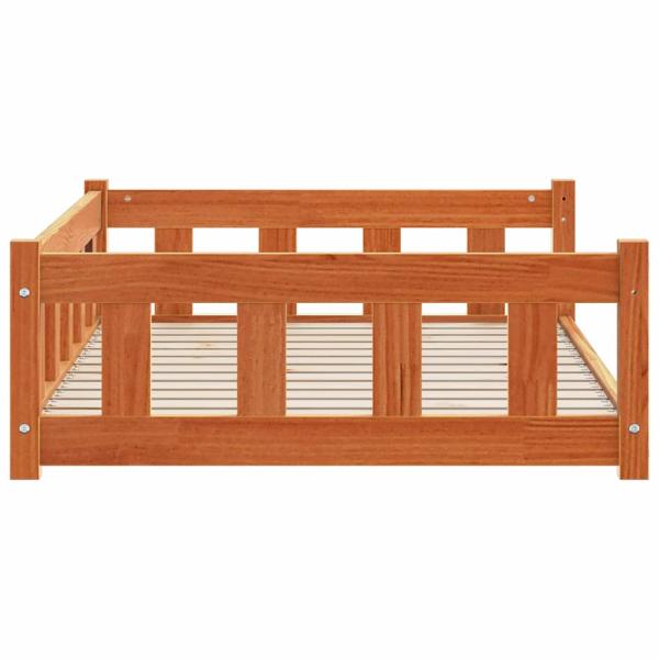 Hundebett Wachsbraun 100 x 70 x 28 cm Massives Kiefernholz