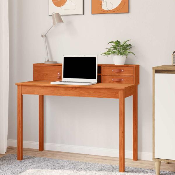 ARDEBO.de - Schreibtisch Wachsbraun 110 x 50 x 93 cm Massives Kiefernholz